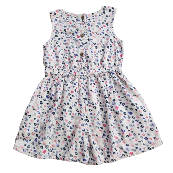 Old Navy Girls' Kids Floral White Sleeveless Lining Romper 100% Cotton Size 5T - Picture 4 of 10